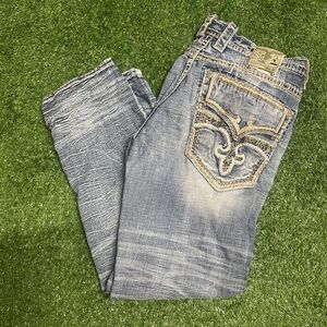 Rock Revival Jeans Women’s 38x29 Medium Wash Straight Leg Embellished Denim